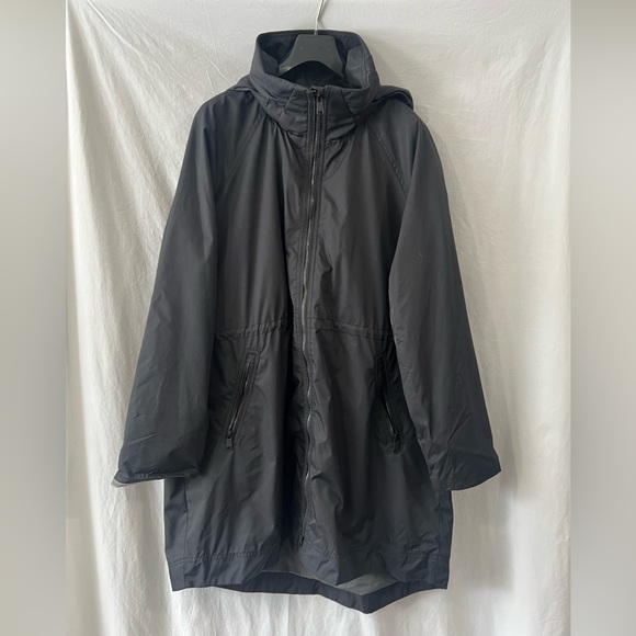 Babaton Jackets & Blazers - Babaton Charcoal Hooded Raincoat